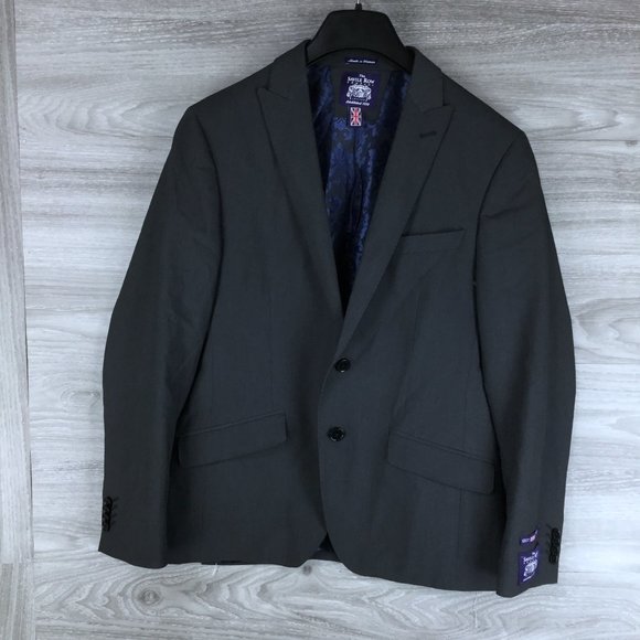 Savile Row Co Brixton Grey 2 Button Suit Blazer - Picture 1 of 5